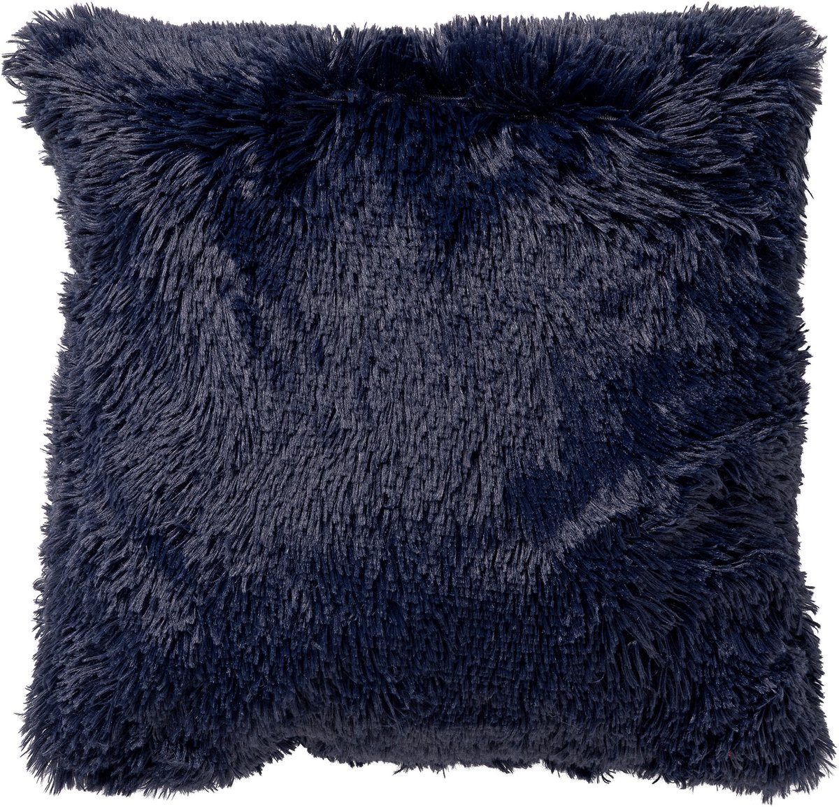 Dutch Decor FLUFFY - Kussenhoes 45x45 cm - superzacht - effen kleur - Insignia Blue - donkerblauw - met rits - zonder binnenkussen