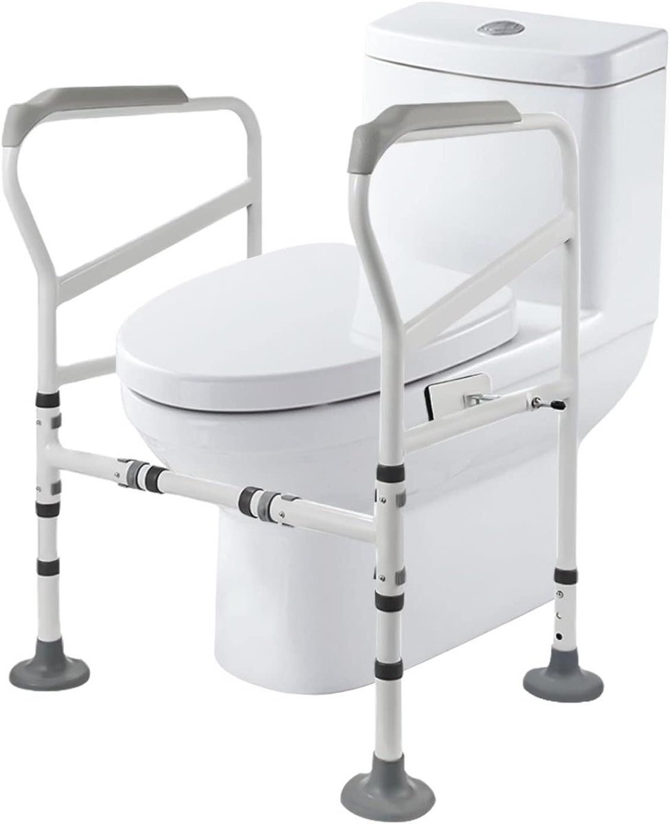 Toiletsteun Frame - Opstahulp Badkamer - Veilige Ondersteuning - Inklapbaar Ontwerp - Verstelbare Hoogte - Wit