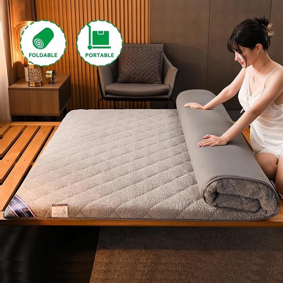 Japanse Slaapmat - Vloermat Futon - Comfortabel Slapen - Opvouwbaar Ontwerp - 80x190cm - Camel — afbeelding 3