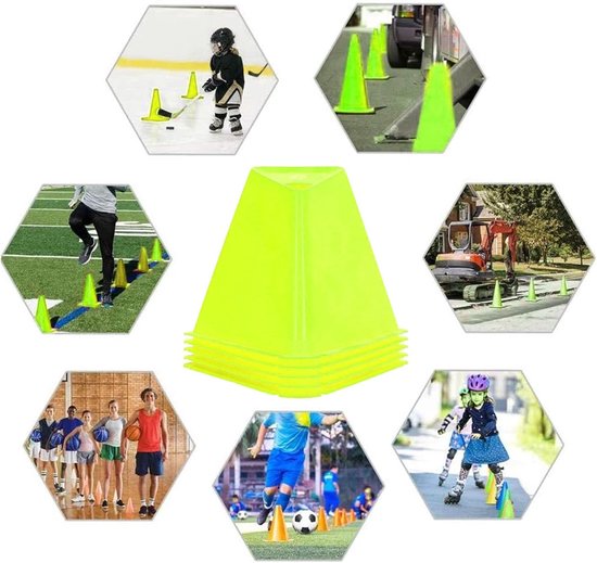 Voetbal Trainingskegels - Markeringshoedjes Sport - Sport Training Verbeteren - Duurzaam Kunststof Ontwerp - 5 stuks - Geel — afbeelding 5