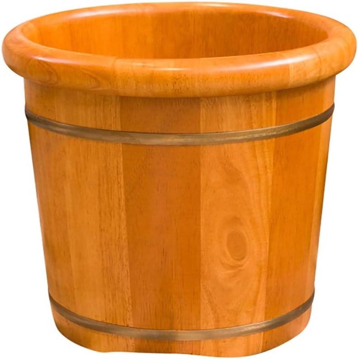 Voetenbad - Voetbad emmer - Ontspannen thuis - Handgemaakt eikenhout - 30 cm diameter - Bruin