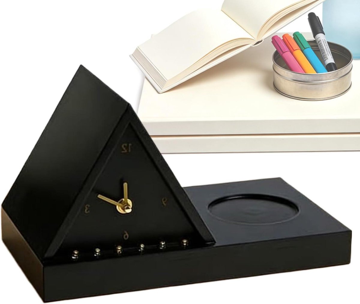 Wekker met Dageraadverlichting - Nachtlampje Boekenstandaard - Ontspannen Lezen - Ergonomisch Ontwerp - 30 x 18 x 18 cm - Zwart