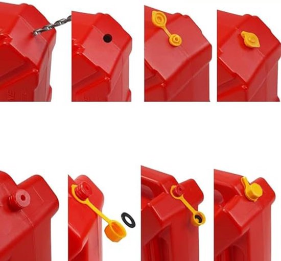 Vervangingsset Gasblik - Tuit Set - Brandstof Overgieten - Morsbestendig Ontwerp - 30x18x3 cm - Geel Zwart — afbeelding 3