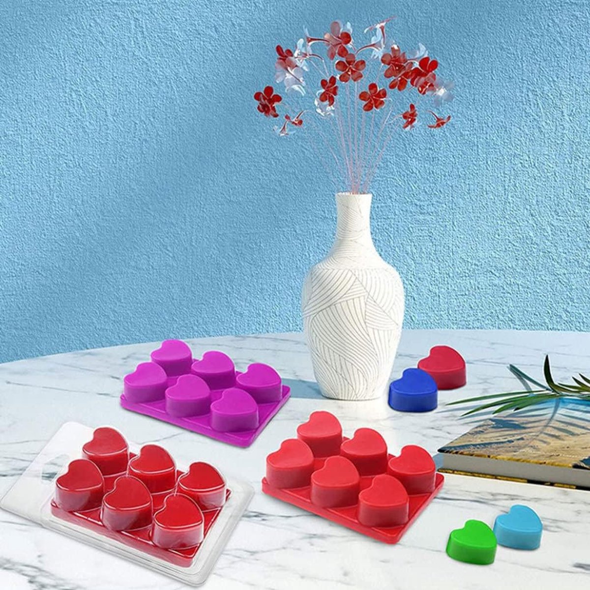 Wax Melt Mallen - Zeep Smelt Dozen - Kaarsen Maken - 6 Holtes per Mal - 20 STKS - Stijl 1