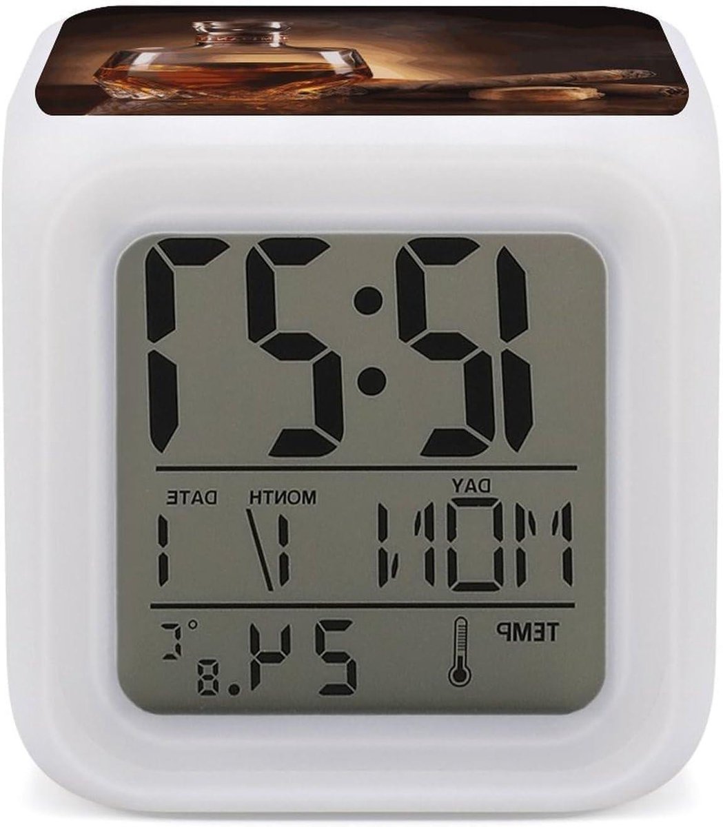 Digitale Wekker - LED Klok - Kamer Decoratie - 7 Kleuren Nachtlampje - One Size - Stijl