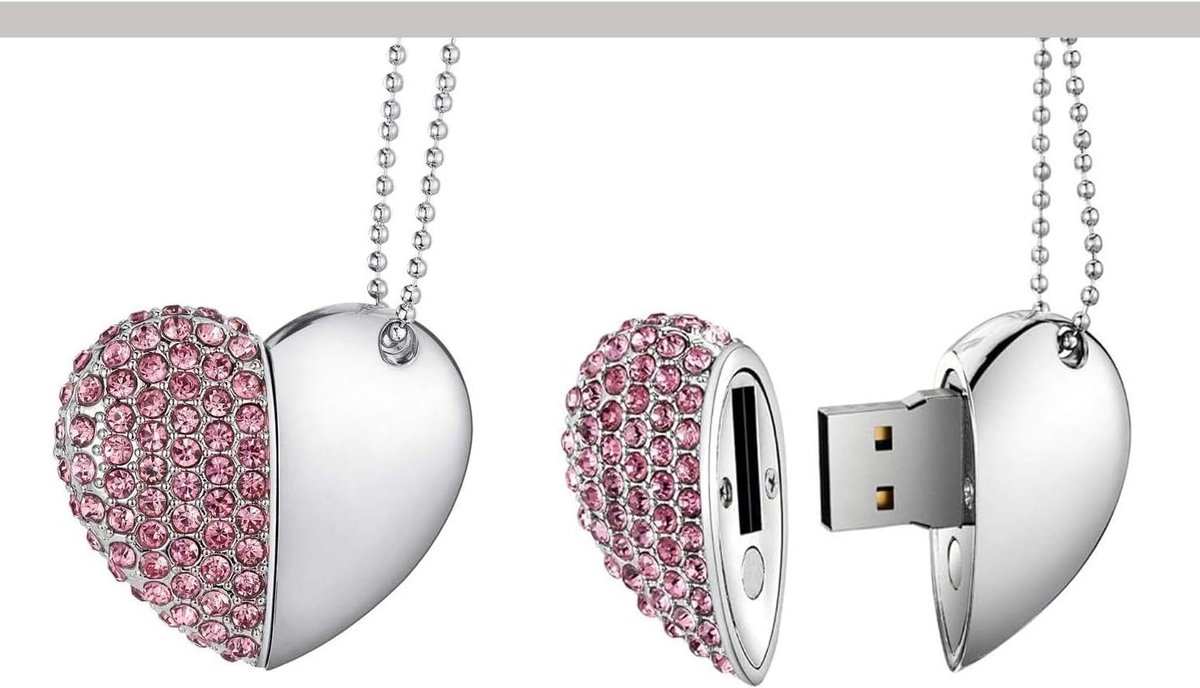 USB Flashdrive - Geheugenstick Pendrive - Bestanden Opslaan - Hartvorm Ontwerp - 128 GB - Roze