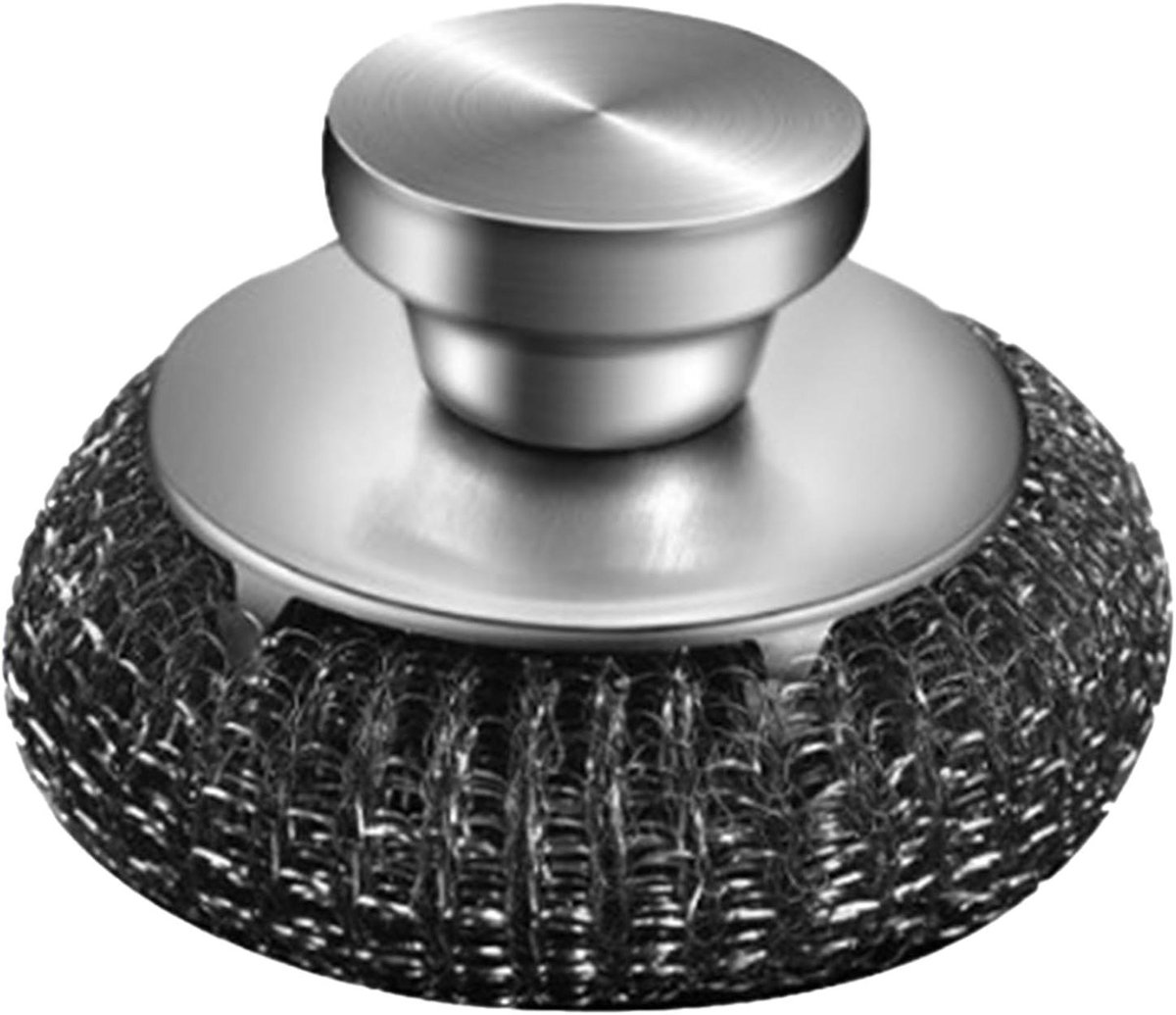 Vaatreiniger Roestvrijstaal - Schuurspons Pannen - Keuken Schoonmaken - Ergonomische Handgreep - 28 x 9 cm - Zilver