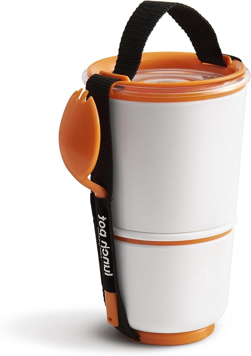 Lunch Pot - Voedselcontainer Snackdoos - Lunch Meenemen - Lekvrij Stapelbaar - 300 ml - Oranje