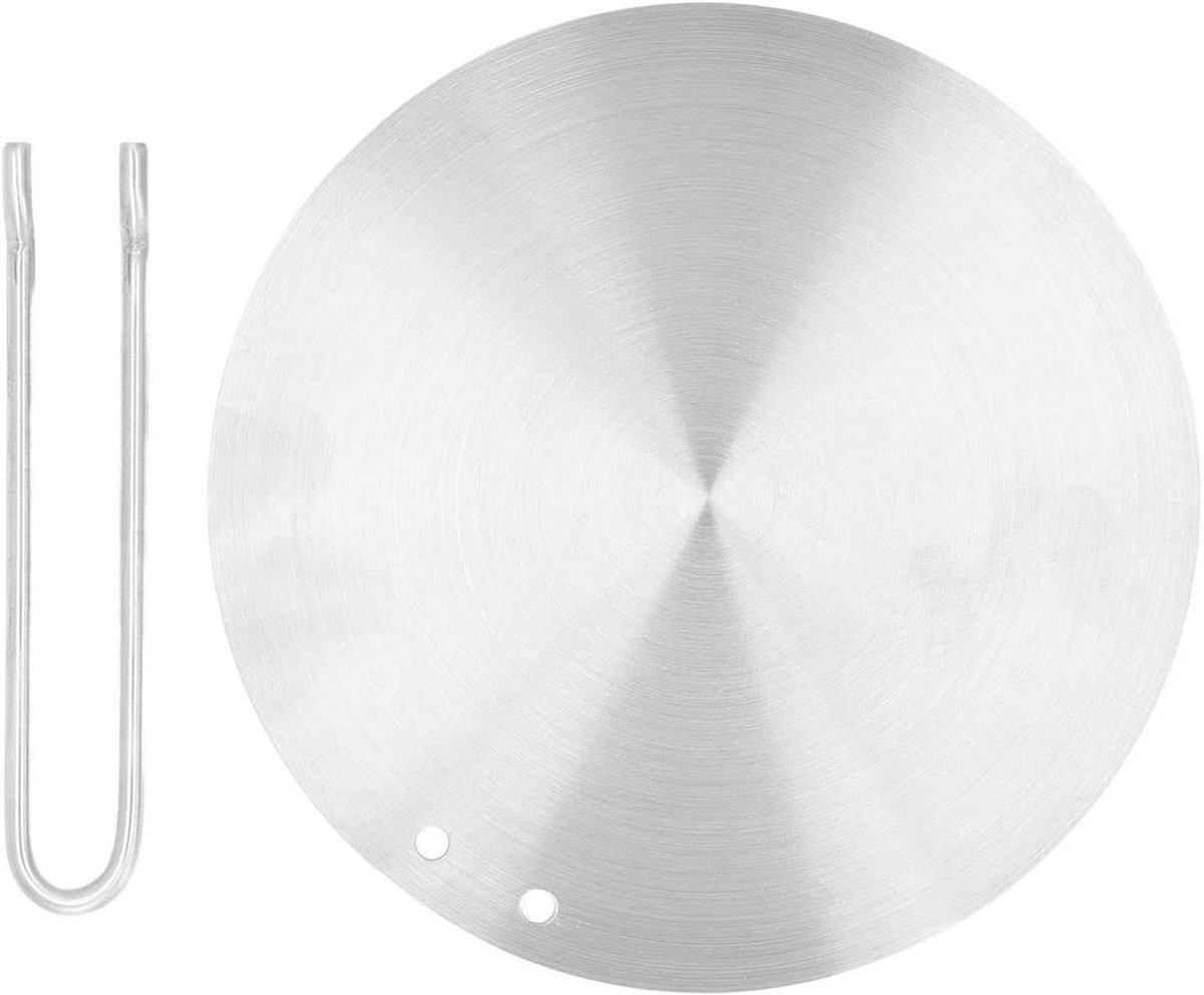 Hitteverspreider Plaat Gasfornuis Accessoire Gelijkmatig Koken Roestvrij Staal 17.5cm Diameter Zilverkleurig