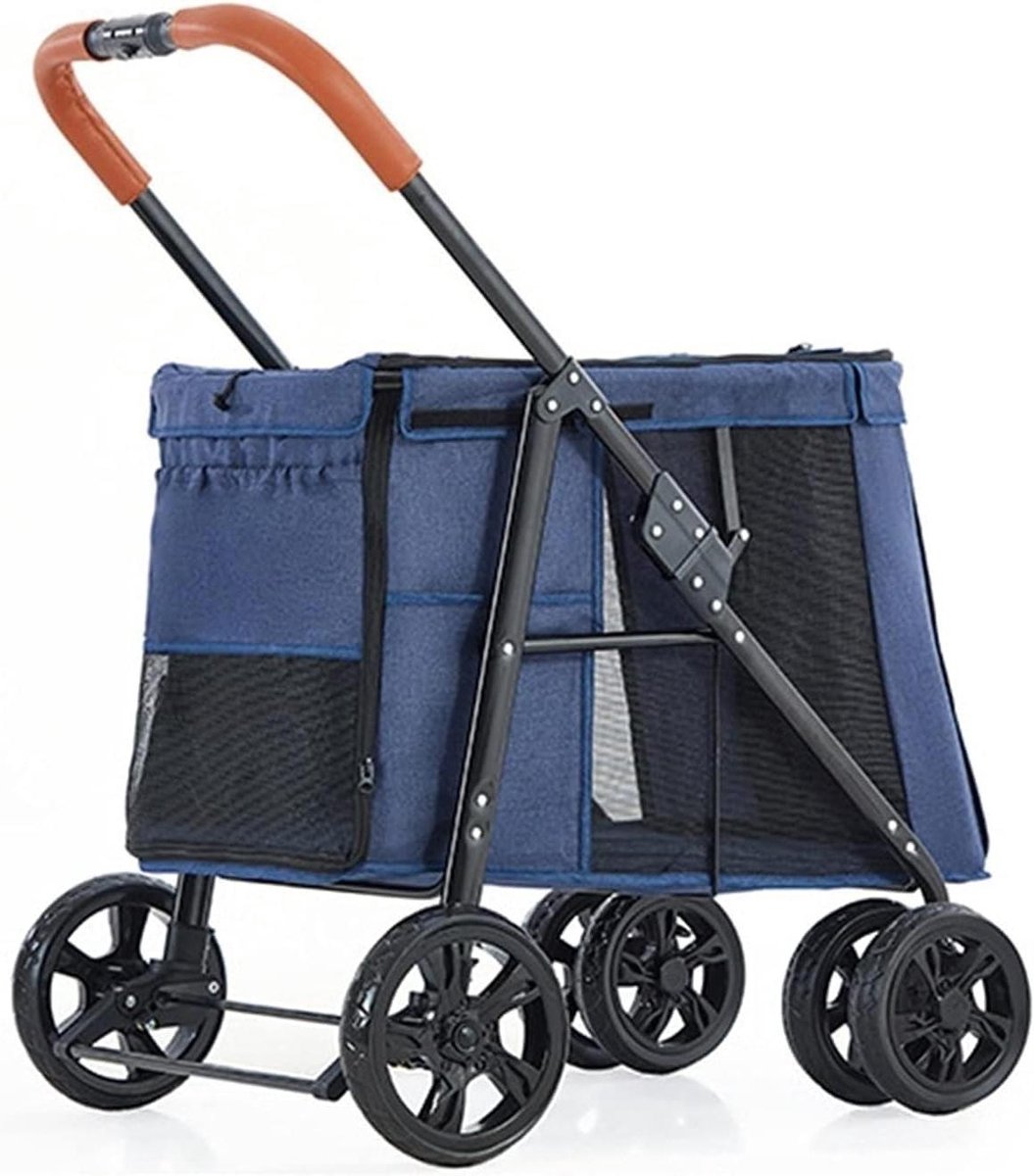 Huisdieren Wandelwagen - Dierenbuggy - Comfortabel Reizen - Afneembare Reiswieg - 55 x 20 x 85 cm - Blauw