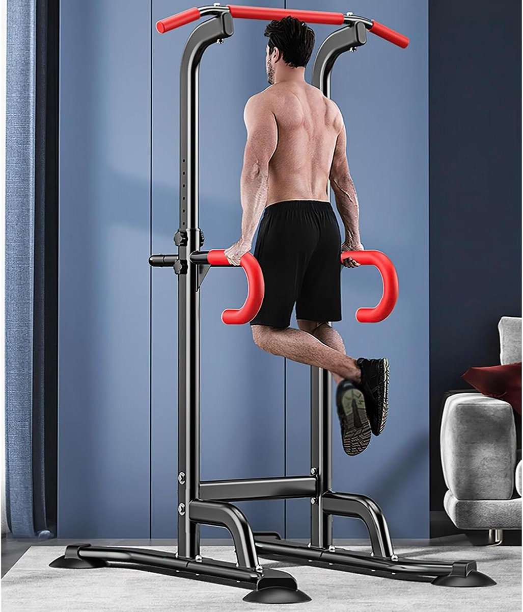 Krachtstation - Fitness Toren - Kracht Training - Veelzijdig Instelbaar - 210 cm Hoog - Zwart