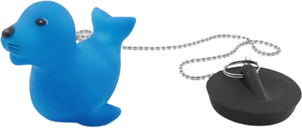 Rubberen afvoerstop - Badstop ketting - Badkamer organiseren - Leuk cartoon design - Universele pasvorm - Divers