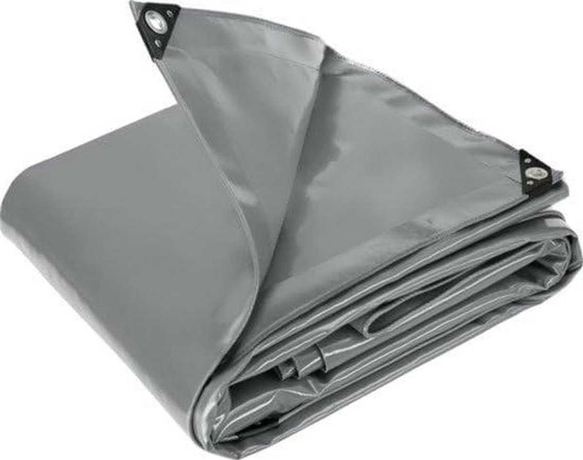 Afdekzeil - Dekzeil - Bescherming Buiten - Extra Zwaar PVC - 4x5 m - Grijs