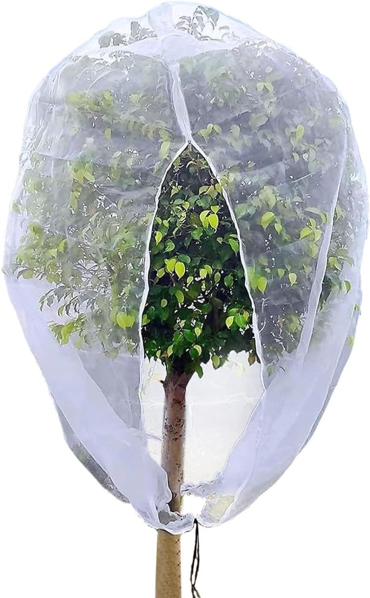 Beschermnet voor Planten, Insecten en Vogels - Ademend Insectenmesh met Rits en Koord voor Tuin, Fruit en Bloemen (120 x 150 cm)