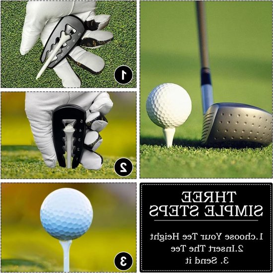 Set van 2 Verstelbare Golf Tees - Hoogte Instelbare Golfaccessoires voor Training en Precisie - Duurzaam Plastic Golfmateriaal — afbeelding 2