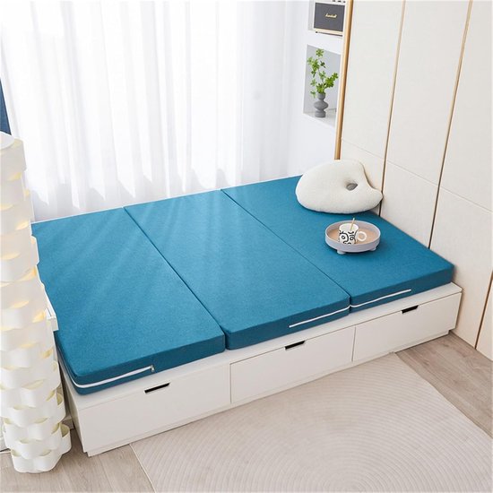 Opvouwbare Matras - Logeerbed Vloermatras - Kamperen en Logeren - Traagschuim Ondersteuning - 135 x 190 cm - Grijs — afbeelding 5