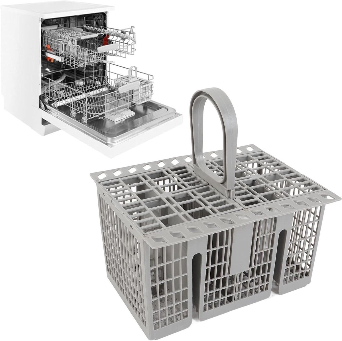 Vaatwasser Bestekmand - Universele Organizer - Vaatwassen - Hittebestendig Materiaal - Universele Maat - Zilver