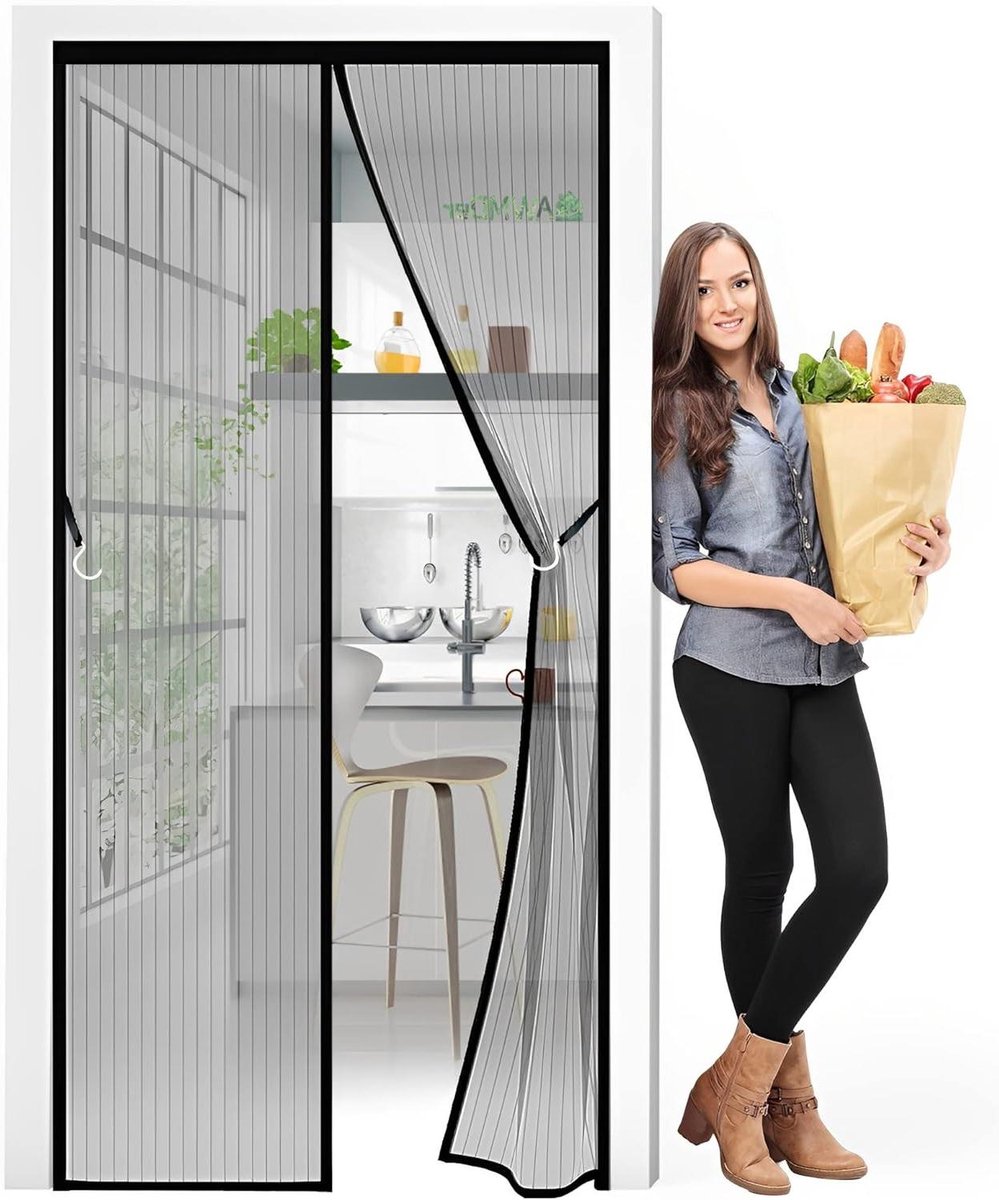 Magnetische Hordeur - Vliegendeur Gordijn - Insecten Buiten Houden - Automatisch Sluitend - 70 x 205 cm - Zwart