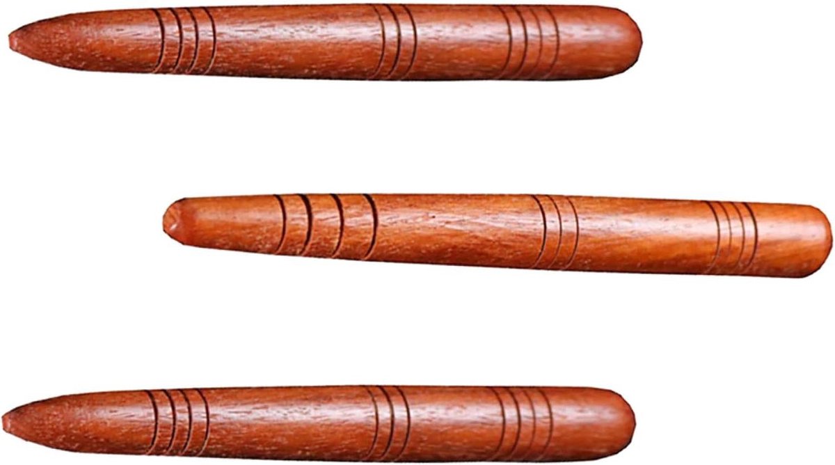Massage Stok - Acupunctuur Hulpmiddel - Zelf Massage - Ergonomisch Ontwerp - 3 Stuks - Rood Hout