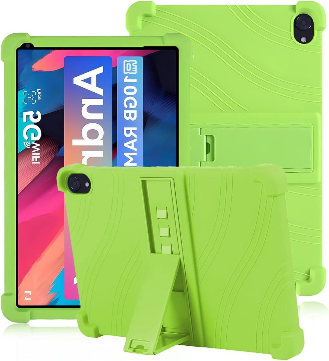 Tablethoes - Beschermhoes - Apparaat Beschermen - Met Klapstandaard - 10 Inch - Groen