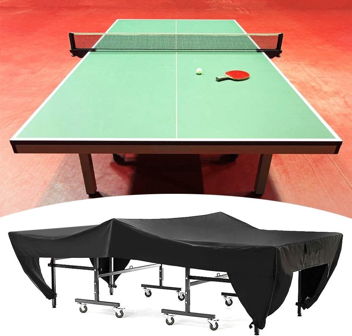 Buitenbeschermende afdekking voor tennistafels en lange terrastafels, waterdicht en UV-bestendig, 280x153x73 cm