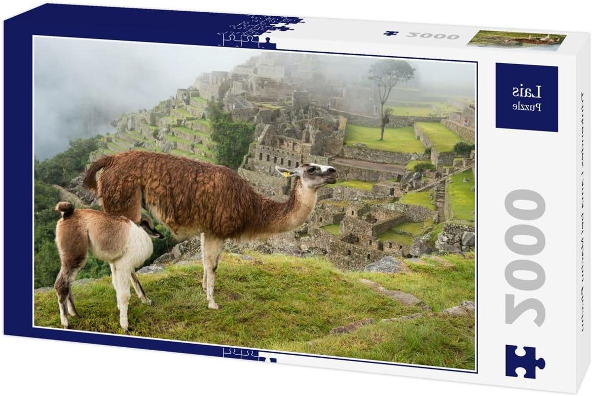 Puzzel Lama Machu Picchu - Landschap Puzzel - Ontspanning Thuis - Grote 2000 Stukjes - 90 x 60 cm - Multicolor