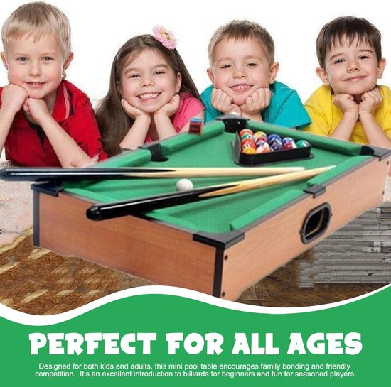 Mini Pooltafel - Biljart Spel - Entertainment Thuis - Compleet Spel - 25 x 35 cm - Groen van mini — afbeelding 3