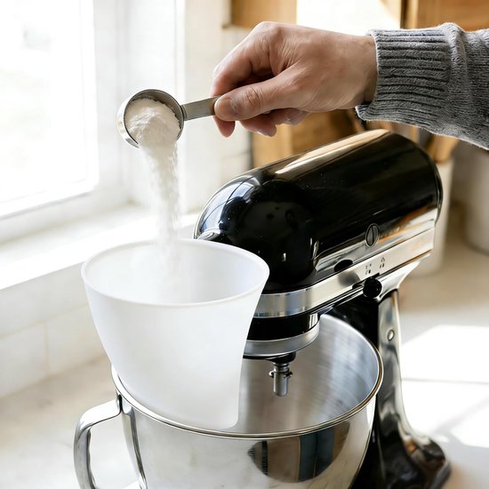Keukenmachine Trechter - Meelreservoir Accessoire - Bakken Toevoegen - Zelfnivellerend - 4.8 Liter - Wit — afbeelding 2