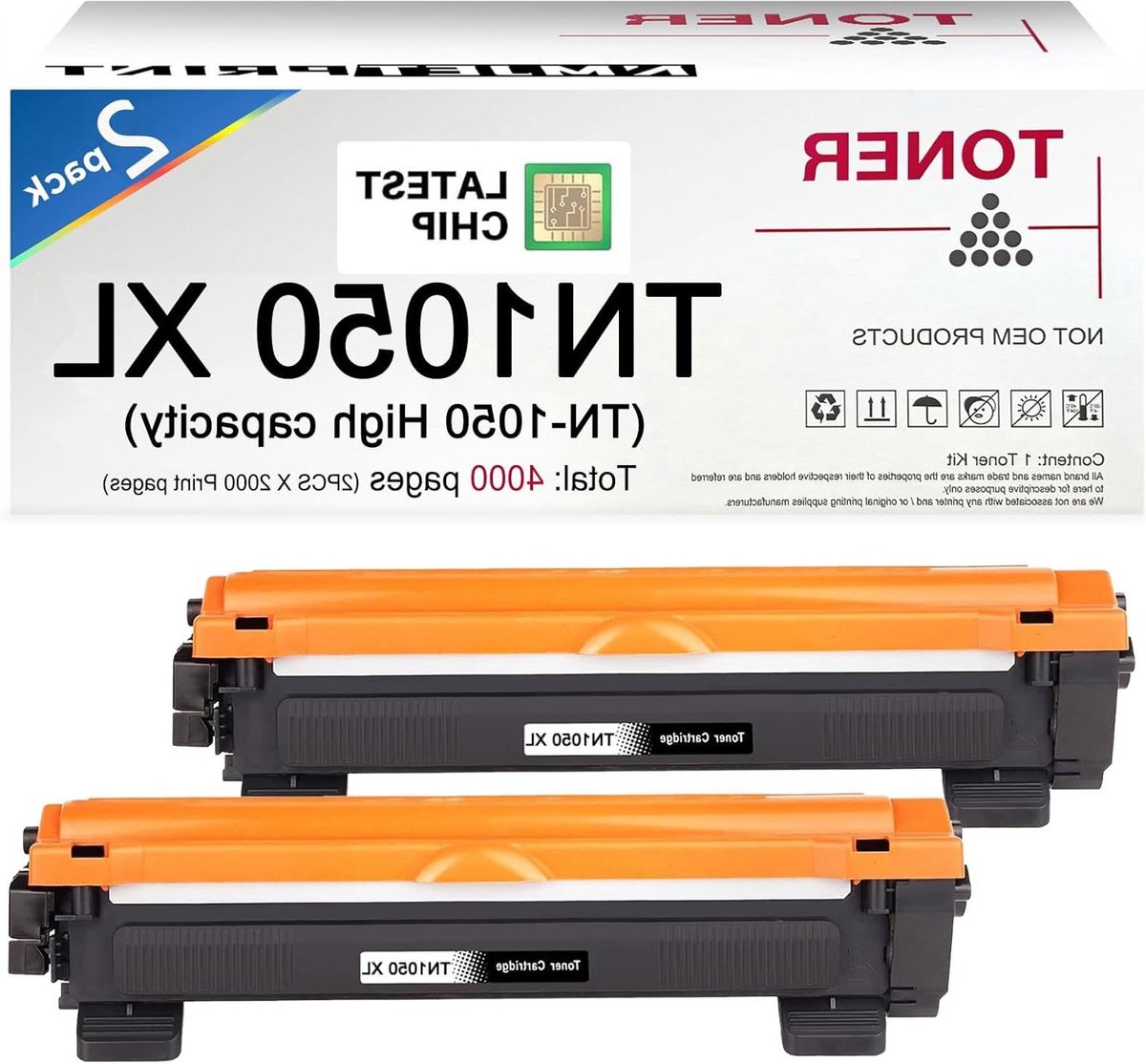 Toner Zwart - Cartridge Print Cartridge - Printen - Hoge Paginaopbrengst - 2 stuks - Zwart