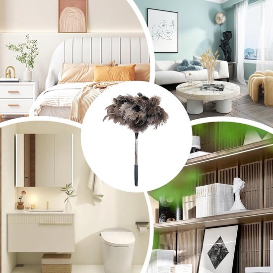 Telescopic feather duster 101 cm feather feather made of microfibre, lightweight, reusable, anti-static for scratch-free dusting ideal for ceiling furniture and ventilation — afbeelding 4