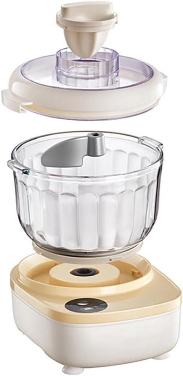 Automatische deegkneedmachine - Huishoudelijke mixer - Brood bakken thuis - Multidimensionaal kneedmes - 2 liter inhoud - Wit