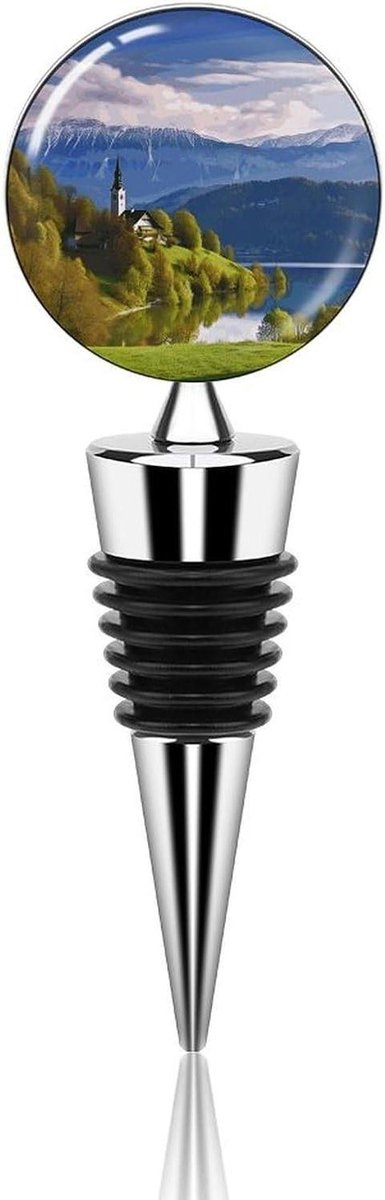 Wijnfles Stopper - Decoratieve Kurk - Wijn Bewaren - Uniek Patroonontwerp - 10 cm - Wit
