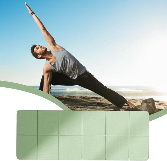 Opvouwbare, opvouwbare oefenmat - Lichtgewicht dunne mat - 72 x 24 x 0,1 inch trainingspad voor yoga, pilates, stretching, vloer- en fitnesstrainingen — afbeelding 4
