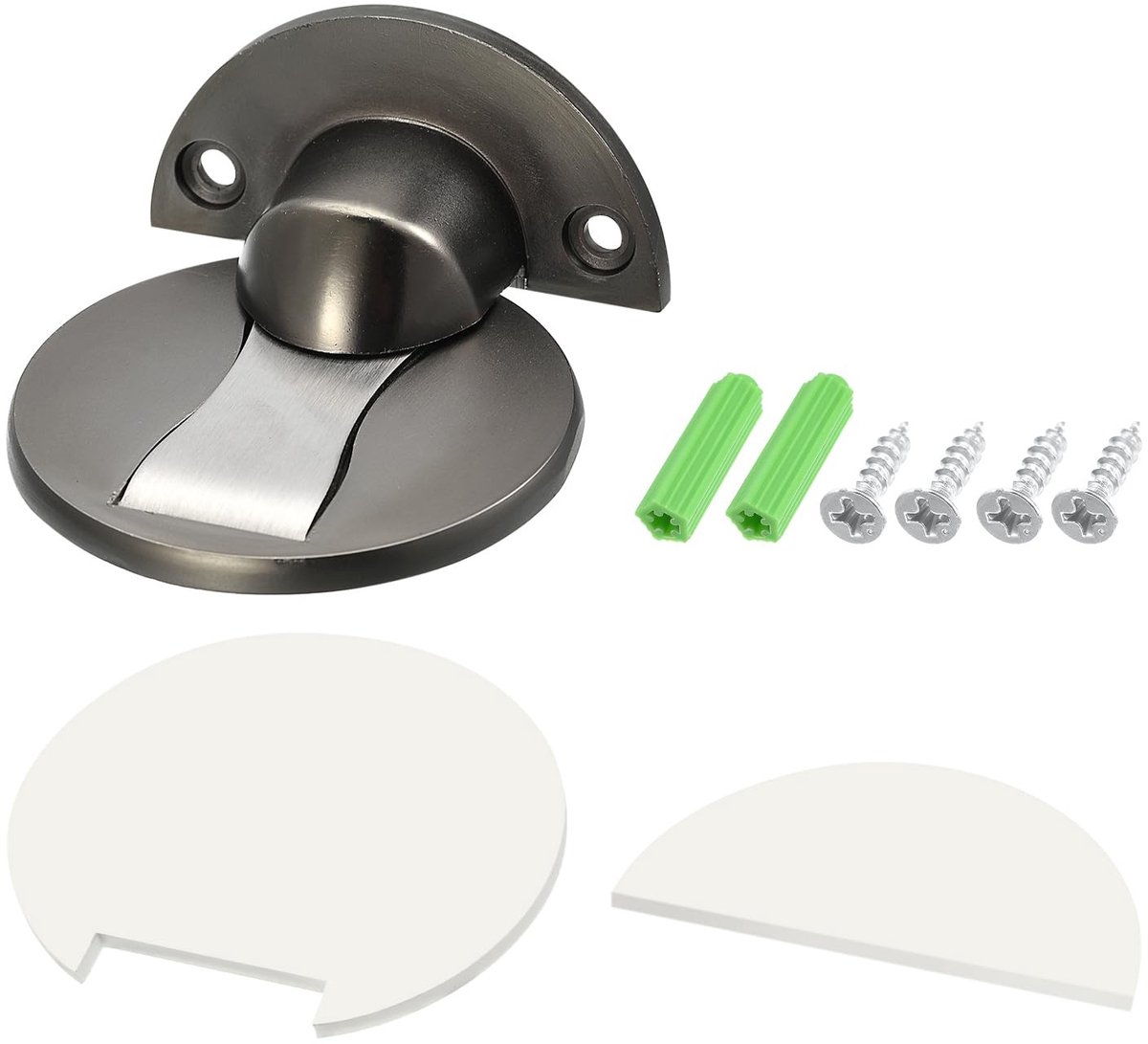 ONF3 - Magnetische deurstopper - Deurstopper 2 stuks - Zinklegering - Zelfklevend en schroefbevestiging - Geschikt voor slaapkamer en kantoor