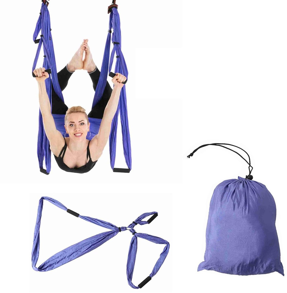 aladdien - Aerial Yoga Hangmat - Yoga - Perfect voor thuis - Stretch Band - Fitness - Ideaal voor yogastudio's - Inversie swing