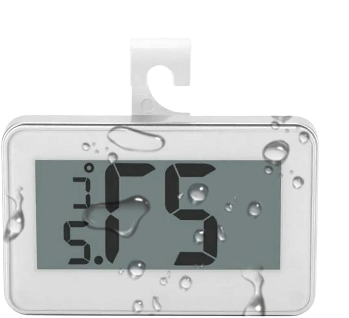 Digitale Koelkastthermometer - Temperatuurmonitor - Voedsel Opslag - Waterdicht LCD Display - 7 cm - Wit