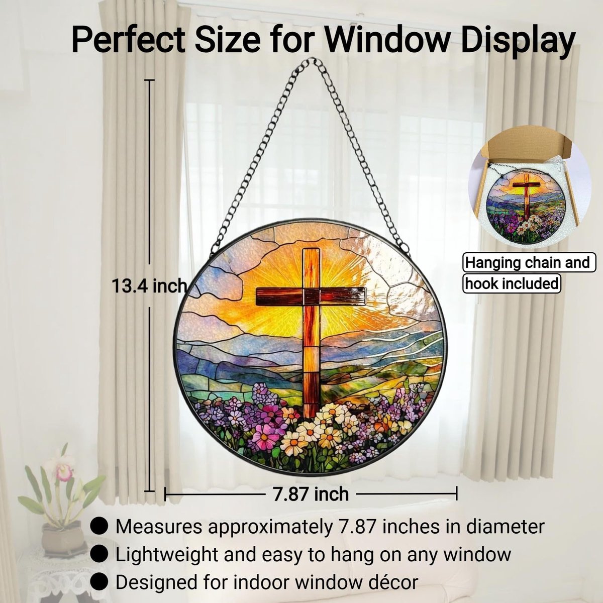 Glazen Zonnevanger | Transparante maanvormige zonnevanger/dromenvanger | Elegante raamdecoratie die een warme sfeer in huis creëert | Woondecoratie | 16 cm | Stijl 18