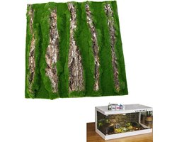 Reptiel Terrarium Achtergrond - Kurk Achterwand Schildpad Decor - Natuurlijke Habitat Creëren - Realistische Schors Textuur - 30x30 cm - Groen