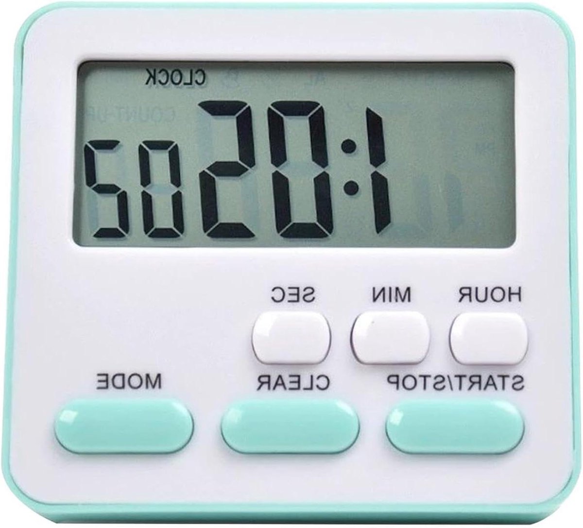 Kookwekker Digitaal - Keuken Timer - Tijd Beheren - Stille Aftelmodus - 7x63 cm - Groen