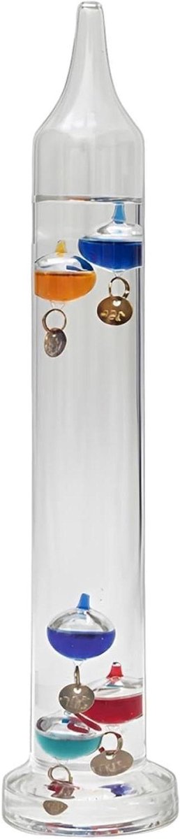 Galileo Thermometer - Decoratieve Thermometer - Temperatuur Meten - Romeinse Kolom Design - 28 cm Hoog - Multicolor