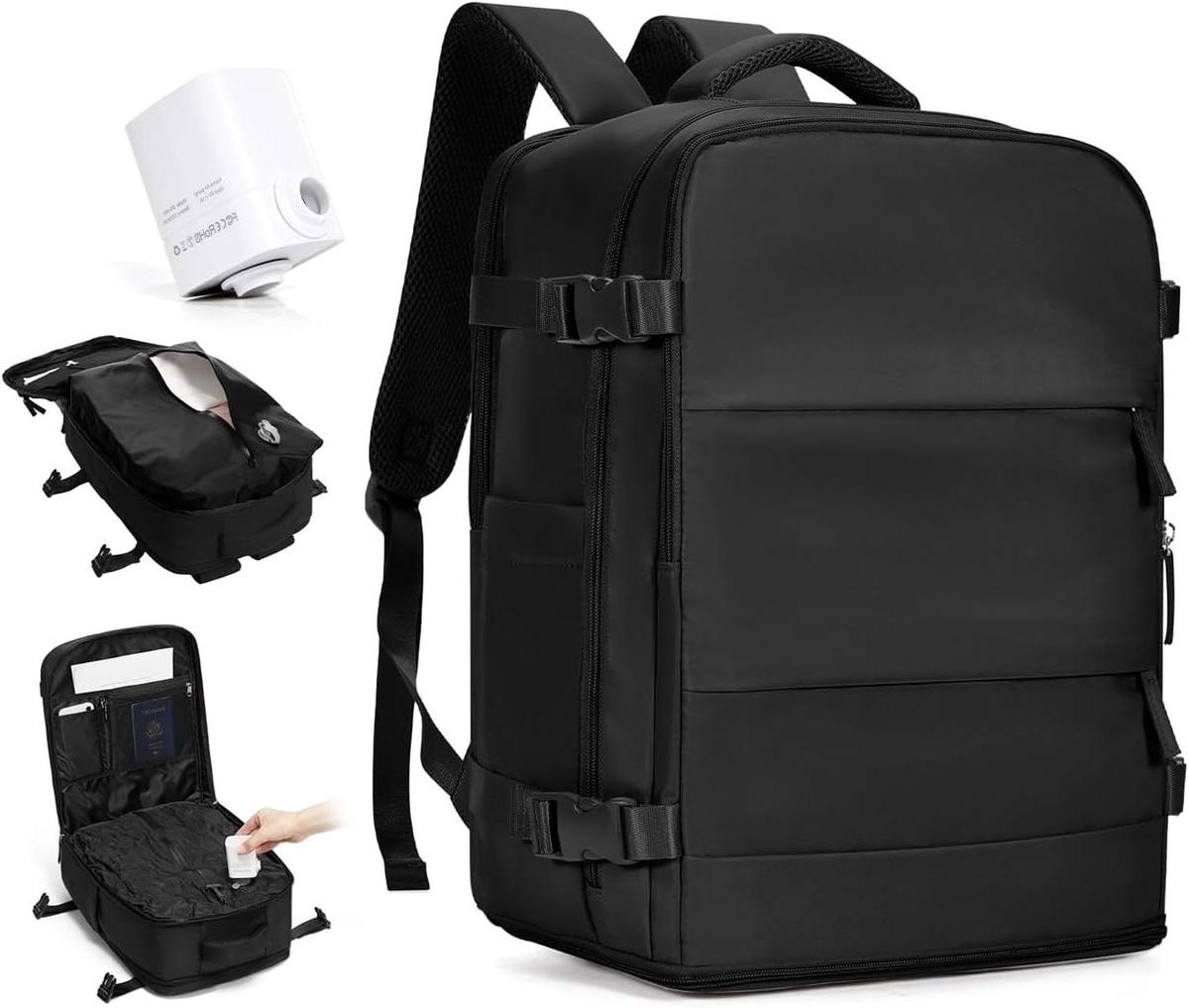Reis Rugzak - Handbagage Tas - Ruimte Besparen - Met Vacuümpomp - 40x30x20 cm - Zwart