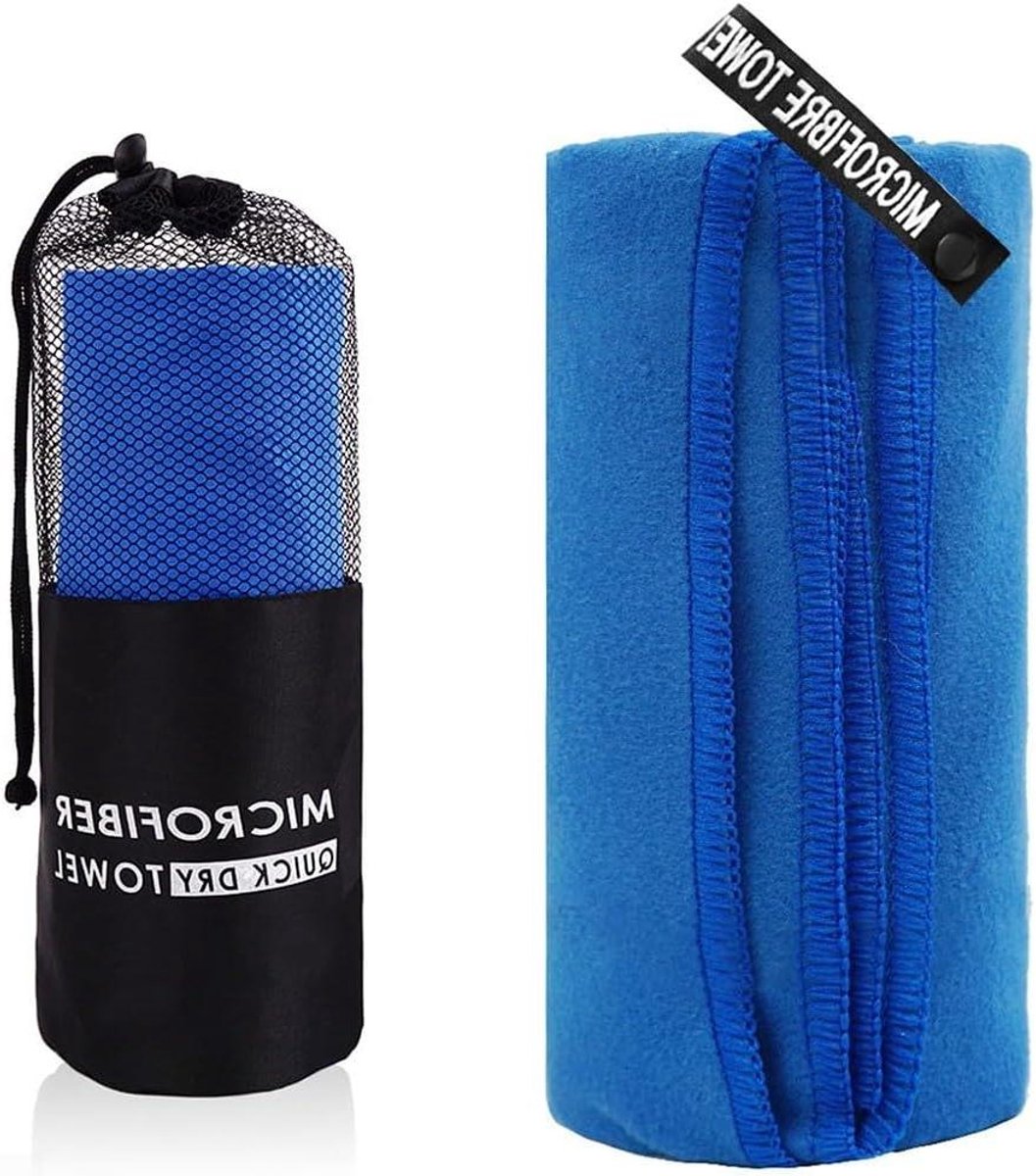 Sporthanddoek Microvezel - Sneldrogende Handdoek - Reizen en Sport - Zeer Absorberend - 80 x 160 cm - Blauw