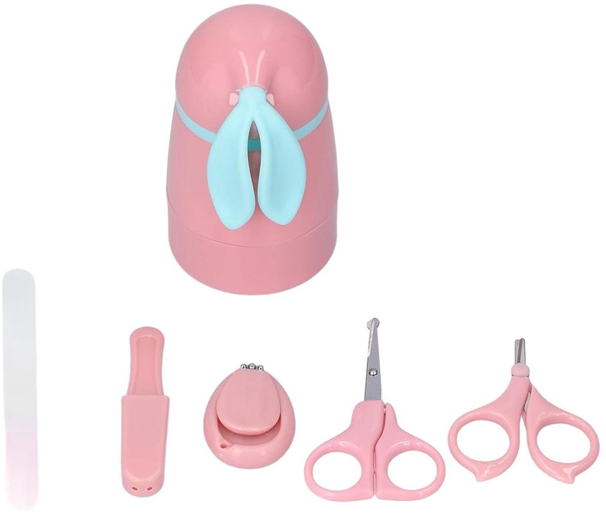 Baby nagelset - Baby verzorging - Veilig nagels knippen - 4-delige set - 15 x 8 x 7 cm - Roze
