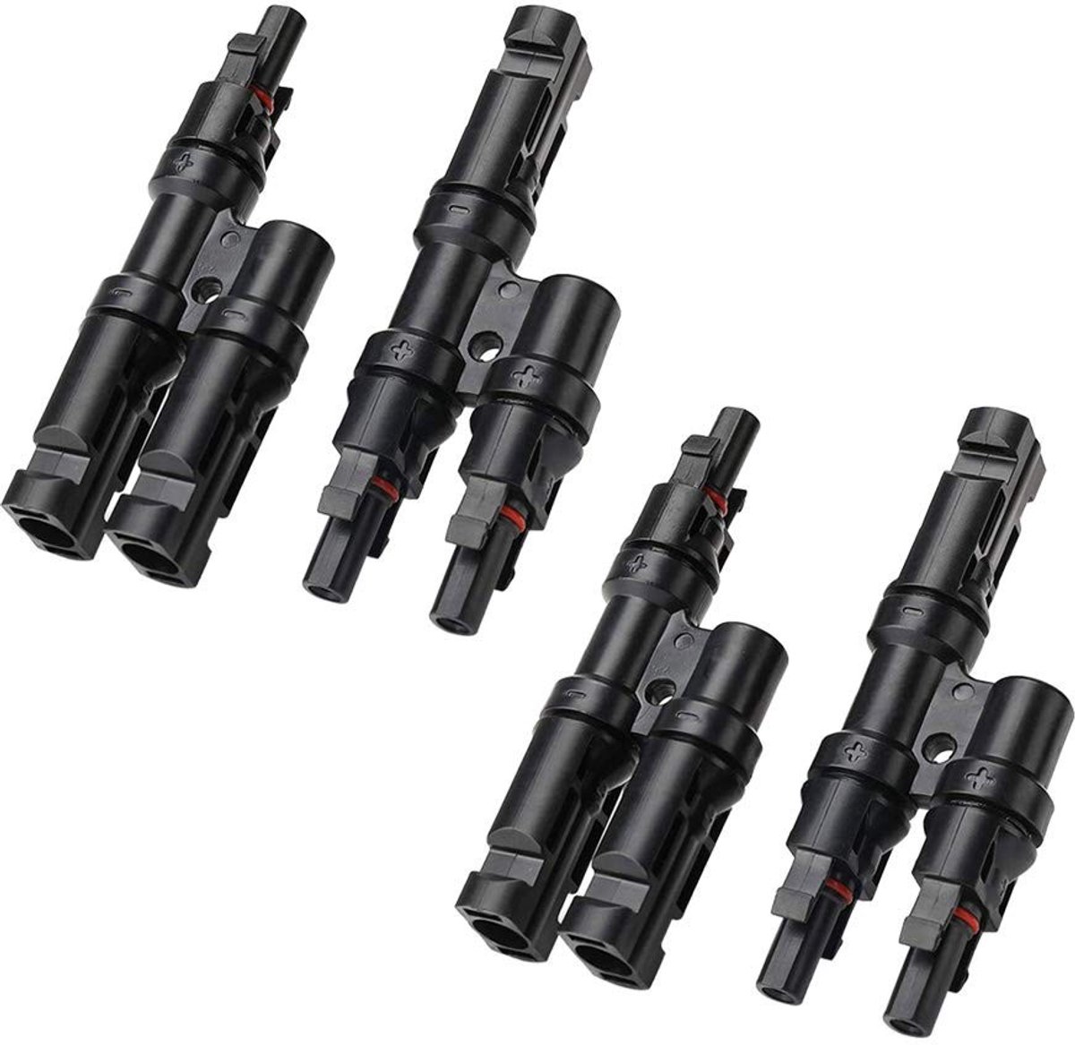 aladdien - Zonnepaneel Kabel Connector - T Aftakconnector - Zwart - Verzilverd Koper - Fotovoltaïsche Aansluitingen - Geschikt voor Zonne-energie - ...