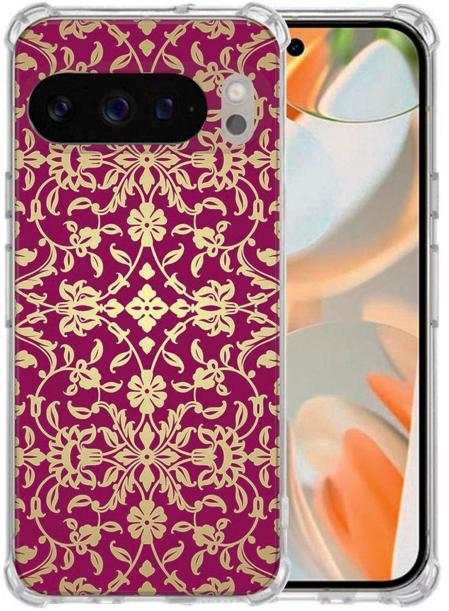 Softcase Backcover Hoesje Google Pixel 10 Pro XL Barok Pink Schokbestendig