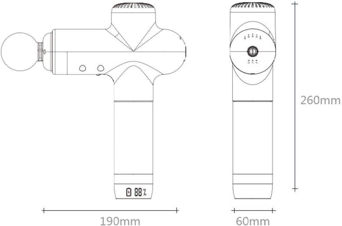 Massagepistool - Fascia Gun - Spierherstel Bevorderen - LCD Touchscreen - 26 x 19 cm - Grijs — cadeau in Cadeau-ideeën - foto 7