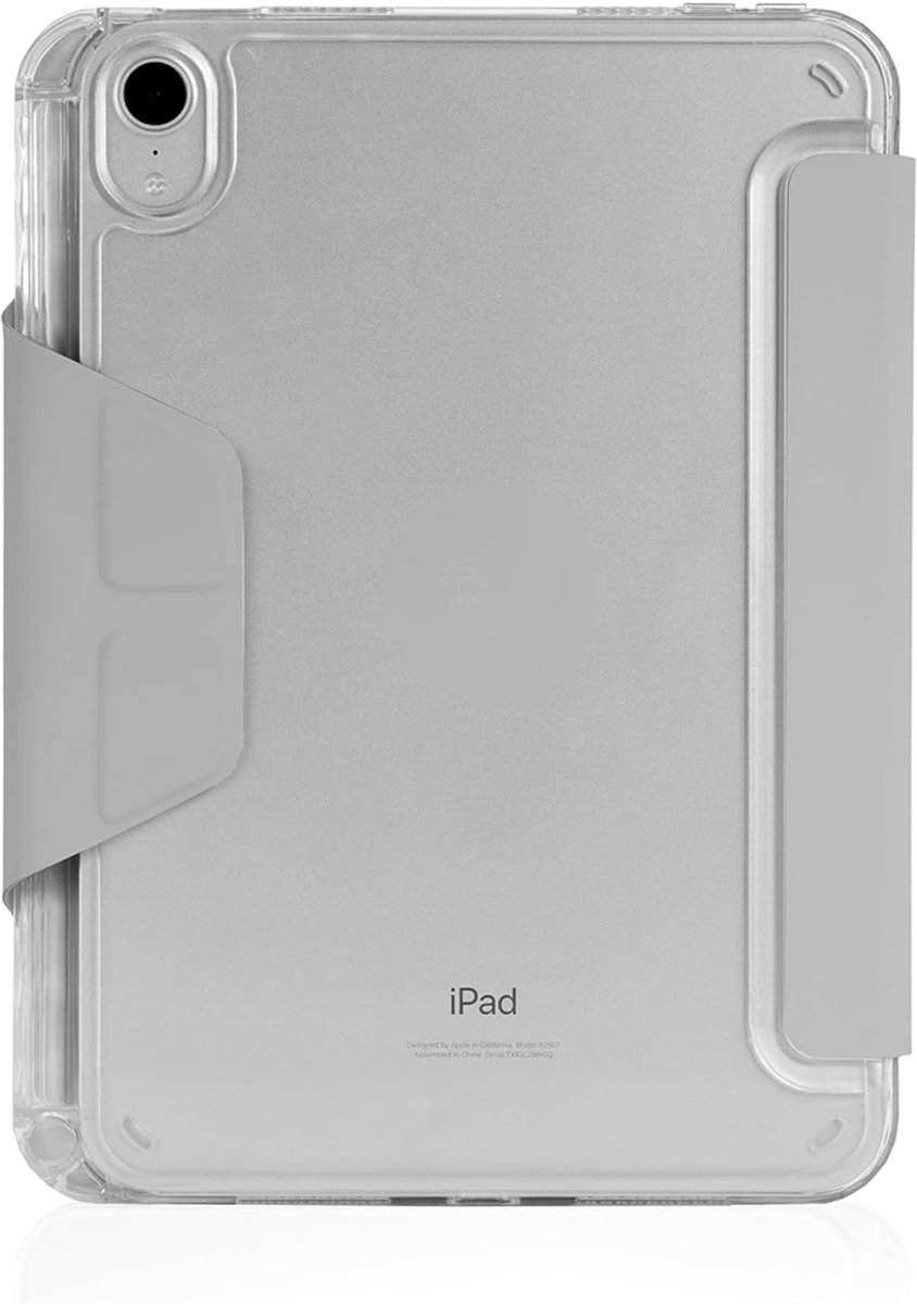 STM Goods, Hoesje Geschikt voor Apple iPad Mini 8.3 Opp Collectie met Penhouder en Origami Standaard, Grijs
