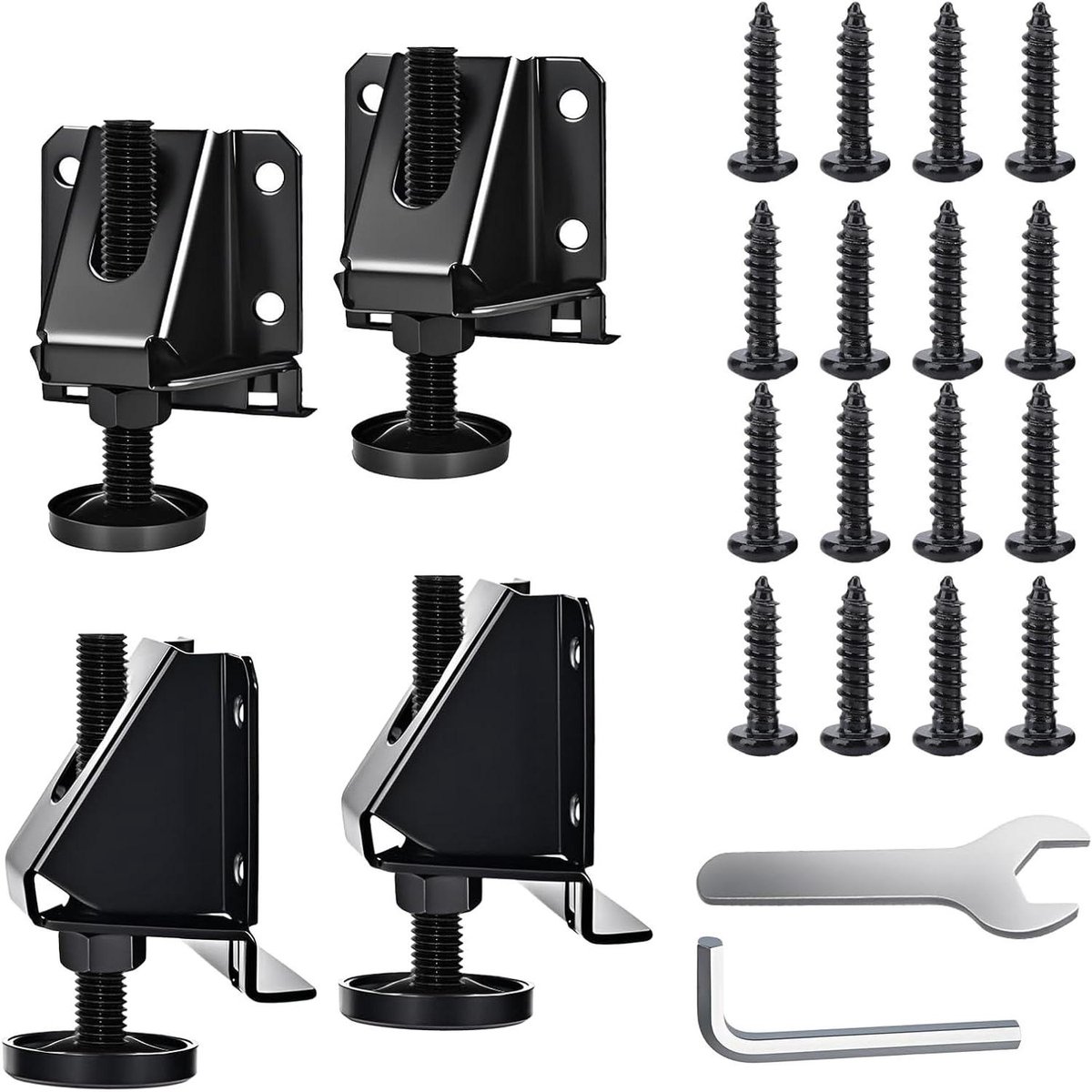 Meubelpoten - Verstelbare poten - Meubels stabiliseren - Heavy duty staal - 4 stuks - Zwart