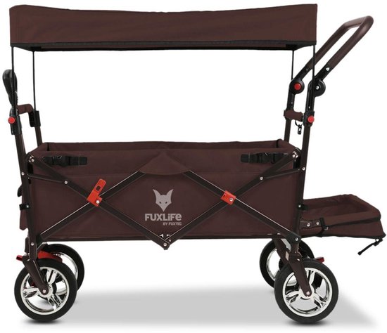 FUXLIFE by FUXTEC CT800 Bolderkar Handkar - Opvouwbaar - Bruin | Ideaal voor Strand, Festival & Boodschappen - Transportwagen - Max. 75kg