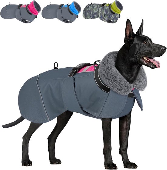 Waterdichte Winterjas Hond met Fleece Voering - Reflecterend en Warm voor Extra Grote Rassen